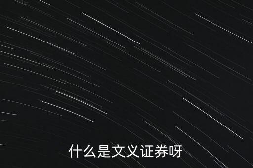 什么是文義證券呀