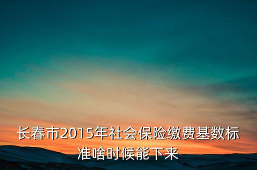 長(zhǎng)春市2015年社會(huì)保險(xiǎn)繳費(fèi)基數(shù)標(biāo)準(zhǔn)啥時(shí)候能下來