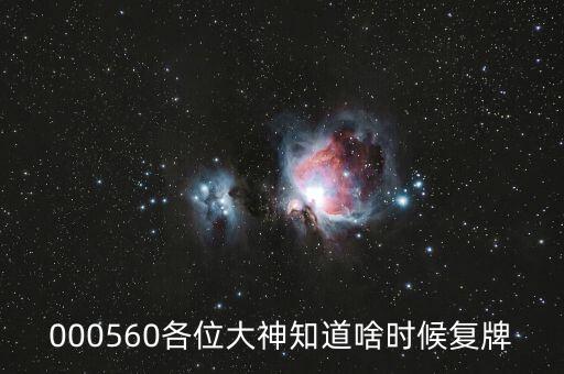 佳訊飛鴻什么時候復(fù)牌，000560各位大神知道啥時候復(fù)牌