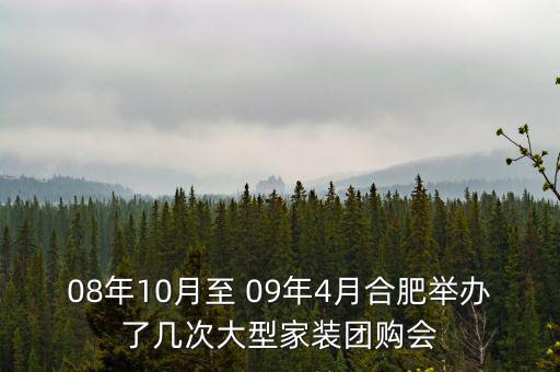 08年10月至 09年4月合肥舉辦了幾次大型家裝團購會