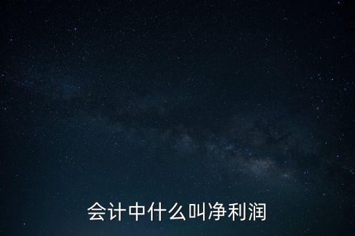 會計中什么叫凈利潤