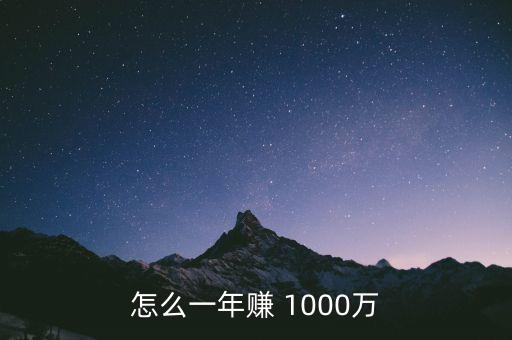 怎么一年賺 1000萬