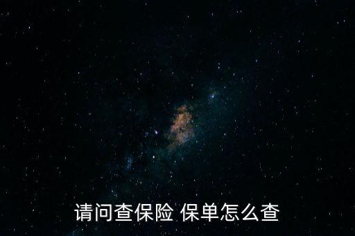 請問查保險(xiǎn) 保單怎么查