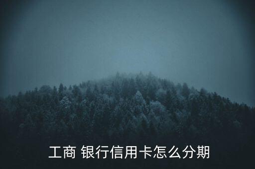  工商 銀行信用卡怎么分期