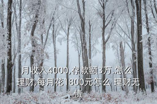 月收入4000,存款額3萬.怎么 理財(cái),每月花1800元怎么 理財(cái)無債