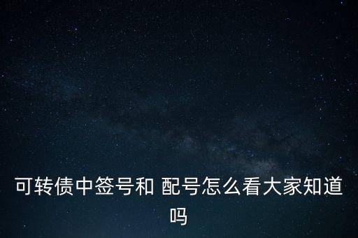 配號怎么看,可轉債的規(guī)則