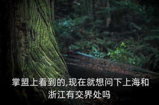  掌盟上看到的,現(xiàn)在就想問下上海和浙江有交界處嗎