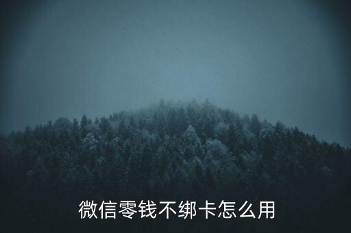  微信零錢不綁卡怎么用