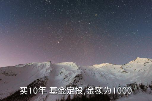 買(mǎi)10年 基金定投,金額為1000