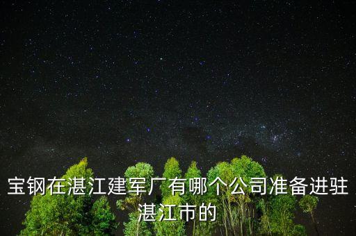 湛江市有什么鋼廠，寶鋼在湛江建軍廠有哪個(gè)公司準(zhǔn)備進(jìn)駐湛江市的