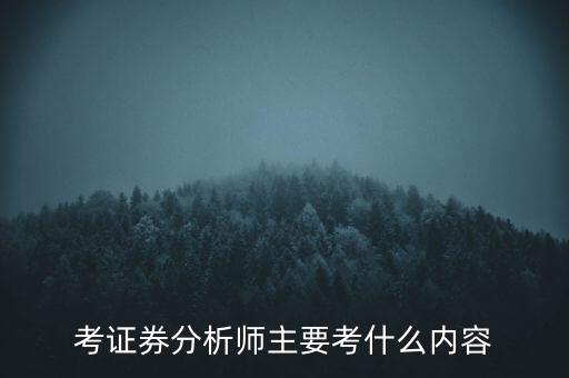 證券分析師考什么，證券分析師考試內(nèi)容是什么