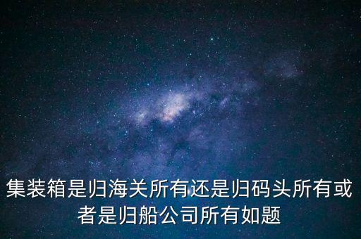 重慶長江輪船公司集裝箱分公司屬于什么性質(zhì)，集裝箱是船公司的么