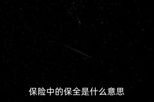 保險保全是什么，保險中的保全是什么意思