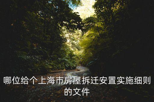 哪位給個上海市房屋拆遷安置實施細則的文件