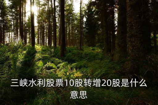 三峽水利股票10股轉增20股是什么意思