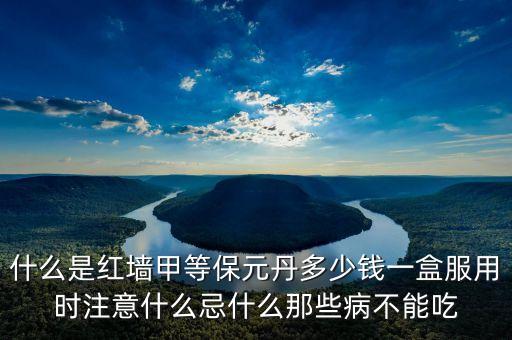 什么是紅墻甲等保元丹多少錢一盒服用時(shí)注意什么忌什么那些病不能吃