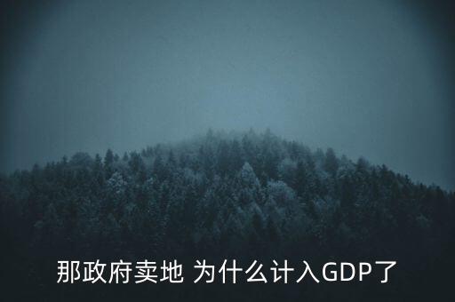 那政府賣(mài)地 為什么計(jì)入GDP了