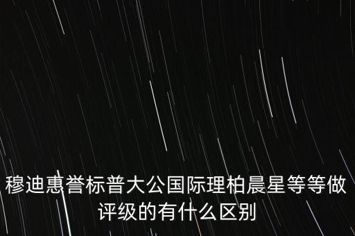 穆迪惠譽(yù)標(biāo)普大公國(guó)際理柏晨星等等做評(píng)級(jí)的有什么區(qū)別