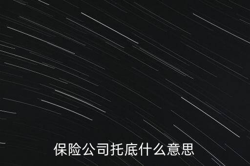 保險(xiǎn)公司托底什么意思