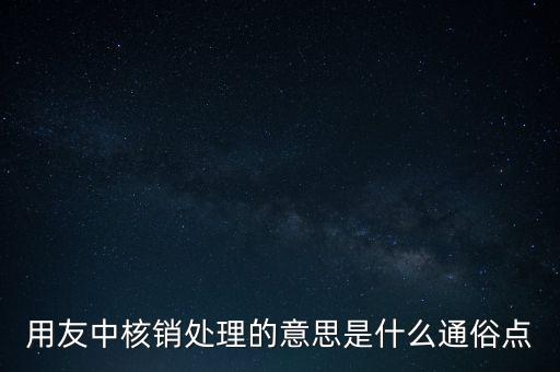 用友中核銷處理的意思是什么通俗點(diǎn)