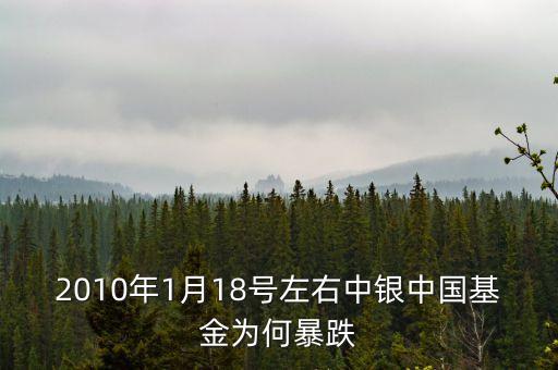 為什么1月18號的基金降到最低，2010年1月18號左右中銀中國基金為何暴跌