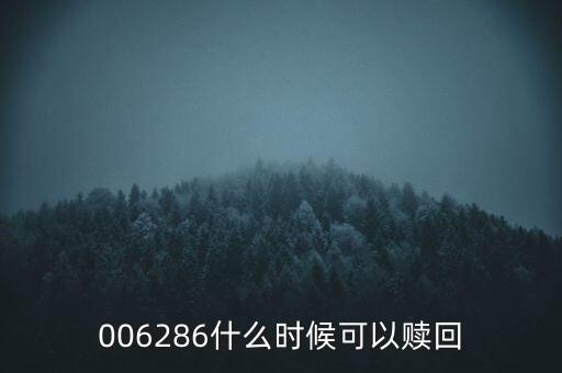 006286什么時候可以贖回