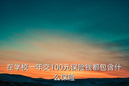 100元保險(xiǎn)都保什么，在學(xué)校一年交100元保險(xiǎn)錢都包含什么保險(xiǎn)