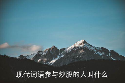 資深股民叫什么，現(xiàn)代詞語(yǔ)參與炒股的人叫什么