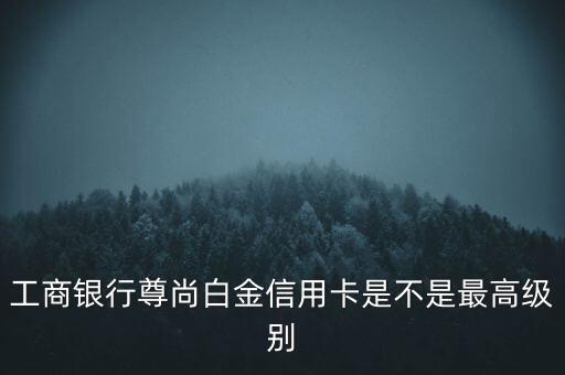 工商銀行尊尚白金信用卡是不是最高級別