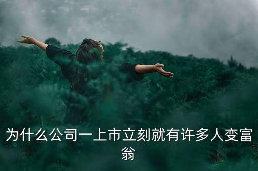 為什么公司一上市立刻就有許多人變富翁