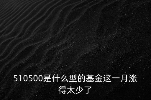 510500是什么型的基金這一月漲得太少了