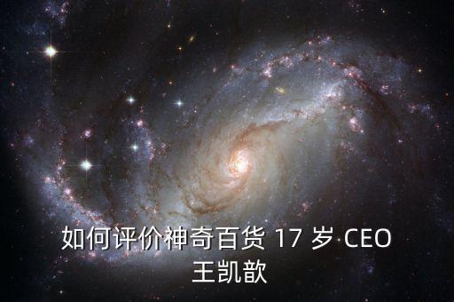 如何評價神奇百貨 17 歲 CEO 王凱歆