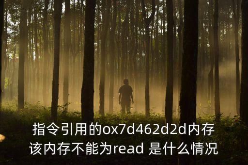 指令引用的ox7d462d2d內(nèi)存該內(nèi)存不能為read 是什么情況