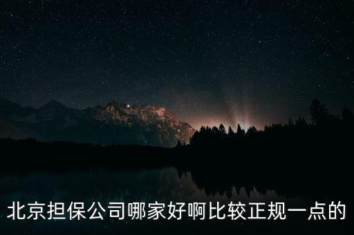 北京擔(dān)保公司哪家好啊比較正規(guī)一點(diǎn)的