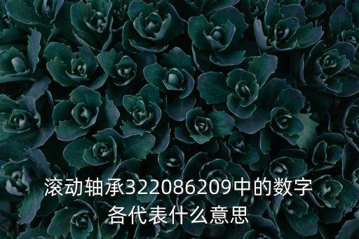 滾動(dòng)軸承322086209中的數(shù)字各代表什么意思