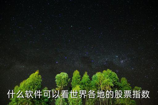 什么軟件可以看股指，什么軟件可以看世界各地的股票指數(shù)