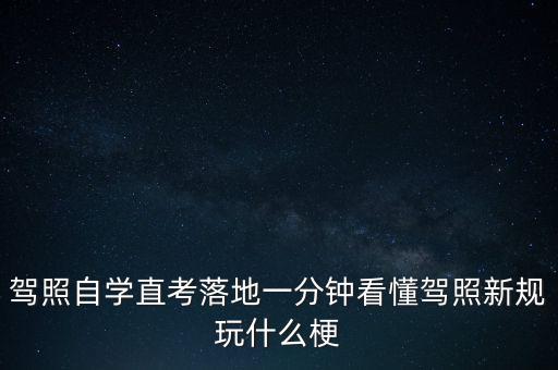 落地考是什么意思，駕照自學(xué)直考落地一分鐘看懂駕照新規(guī)玩什么梗