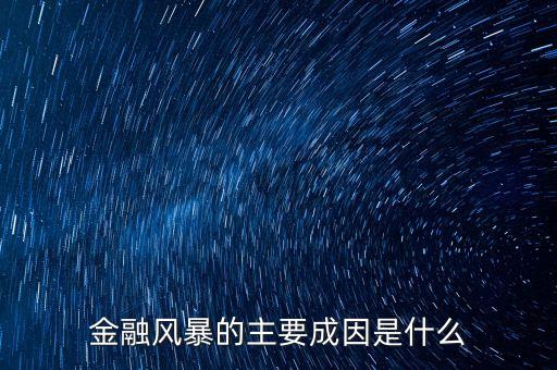 金融風(fēng)暴的主要成因是什么