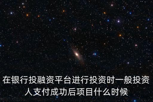 在銀行投融資平臺進行投資時一般投資人支付成功后項目什么時候