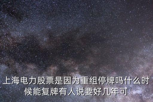 上海電氣什么時(shí)候重組，上海電力股票是因?yàn)橹亟M停牌嗎什么時(shí)候能復(fù)牌有人說(shuō)要好幾年可