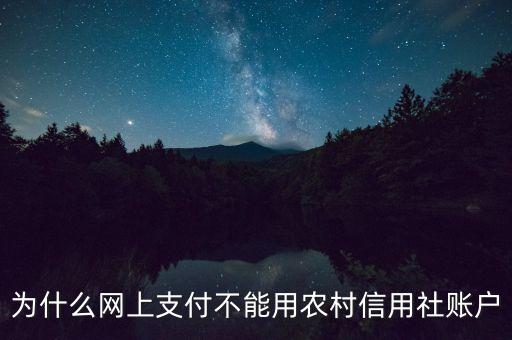 為什么網(wǎng)上支付不能用農(nóng)村信用社賬戶