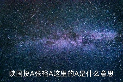 張裕a有什么可比公司，陜國投A張裕A這里的A是什么意思