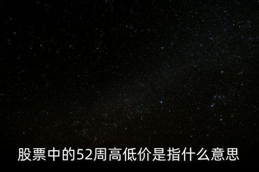 股票中的52周高低價是指什么意思