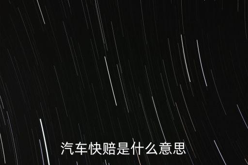 汽車快賠是什么意思