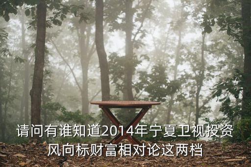 請問有誰知道2014年寧夏衛(wèi)視投資風(fēng)向標(biāo)財(cái)富相對論這兩檔