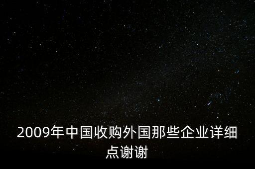 2009年中國收購?fù)鈬切┢髽I(yè)詳細點謝謝