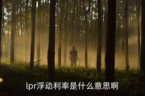 lpr浮動利率是什么意思啊