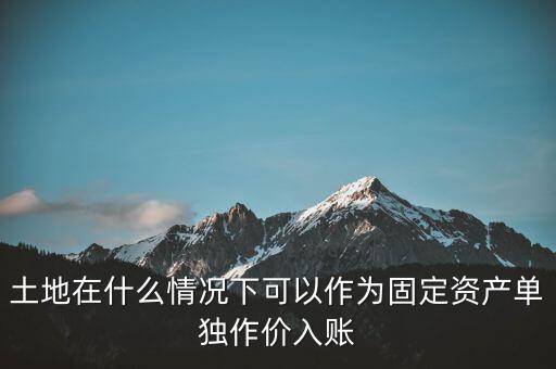 土地在什么情況下可以作為固定資產(chǎn)單獨作價入賬