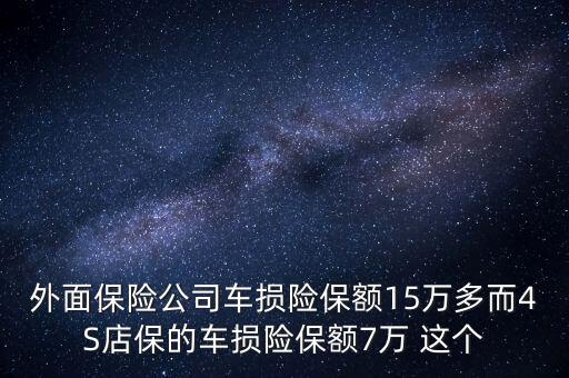 車損險保額什么意思，外面保險公司車損險保額15萬多而4S店保的車損險保額7萬 這個