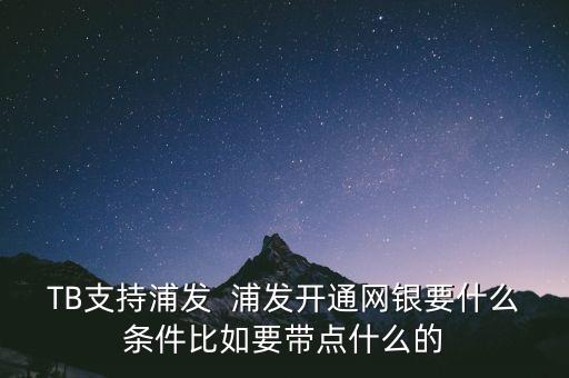 TB支持浦發(fā)  浦發(fā)開通網(wǎng)銀要什么條件比如要帶點(diǎn)什么的